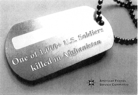 Front of postcard commemorating the 1000 soldiers