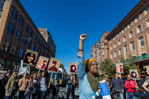10_25 Newbury Street Shutdown - photo by Leonardo March for Open Media Boston
