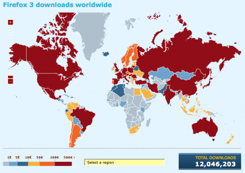 Firefox 3 Downloads Worldwide