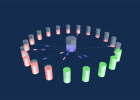 A bittorrent swarm visualized by Vuze